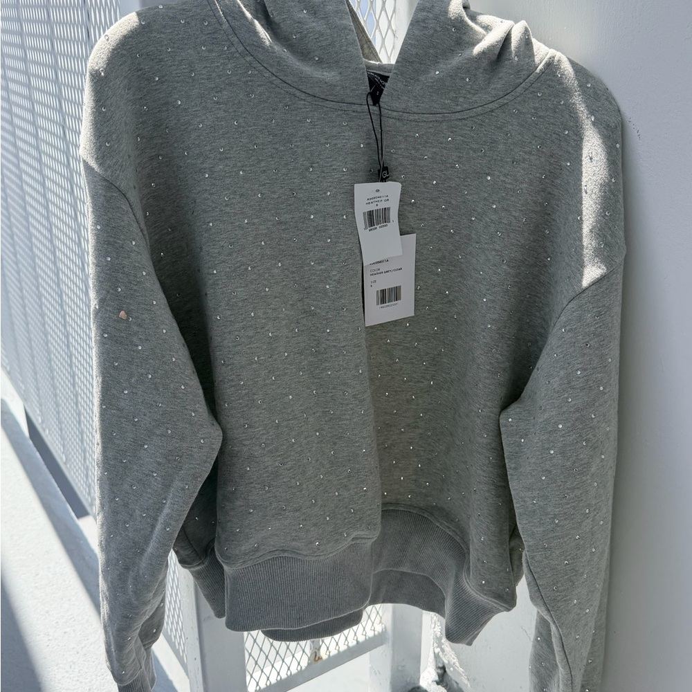 Generation Love NWT Grey Rhinestone Hoodie Sparkle Sweatshirt Size S ✨